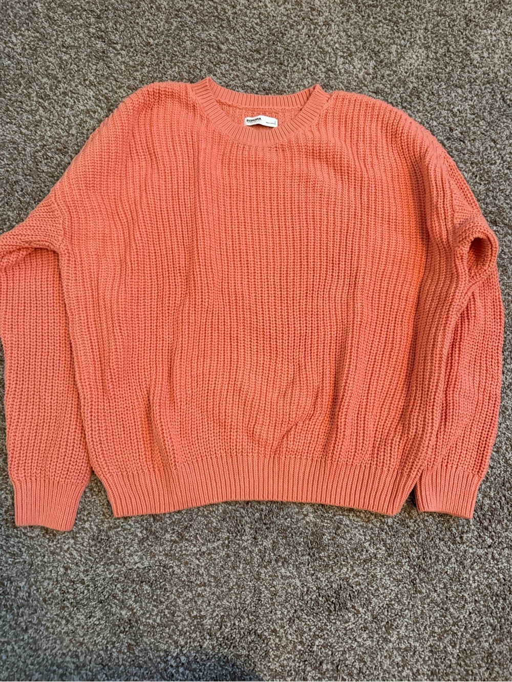 Sonoma Coral Knit Crewneck Sweater